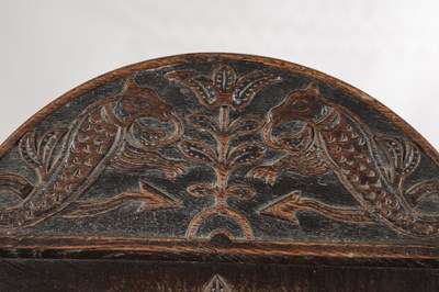 Lot 1543 - A 17TH CENTURY YORKSHIRE OAK WAINSCOT ARMCHAIR