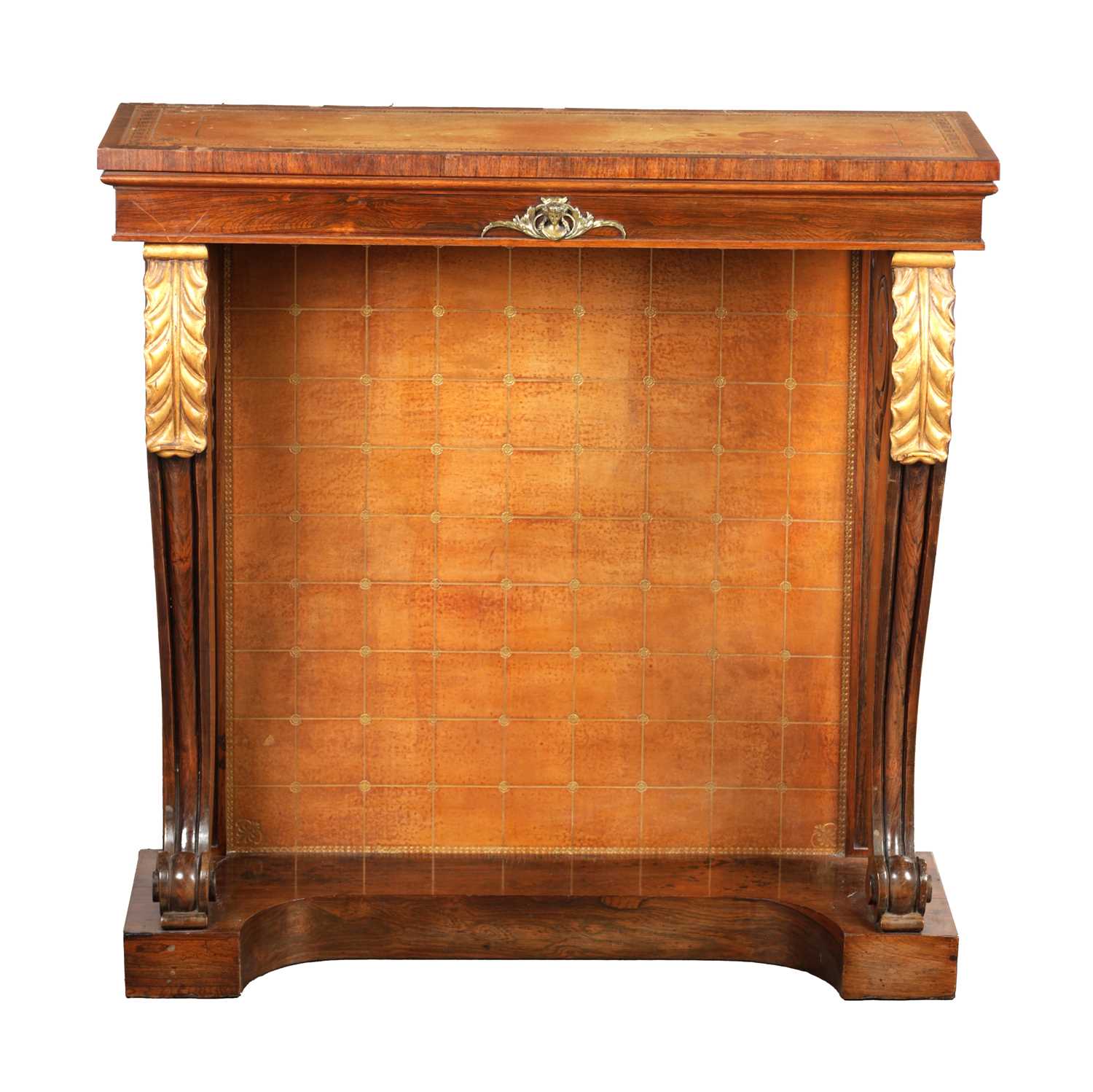 Lot 1497 - A REGENCY ROSEWOOD CONSOLE TABLE