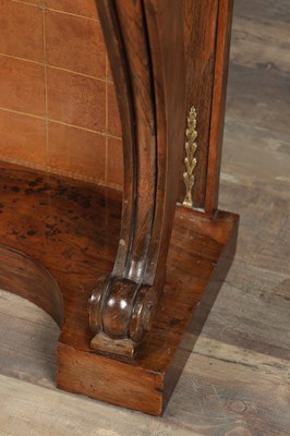 Lot 1497 - A REGENCY ROSEWOOD CONSOLE TABLE