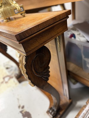 Lot 1497 - A REGENCY ROSEWOOD CONSOLE TABLE