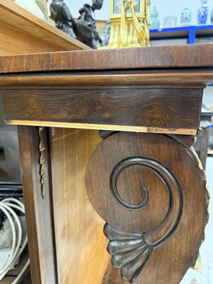 Lot 1497 - A REGENCY ROSEWOOD CONSOLE TABLE
