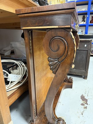 Lot 1497 - A REGENCY ROSEWOOD CONSOLE TABLE