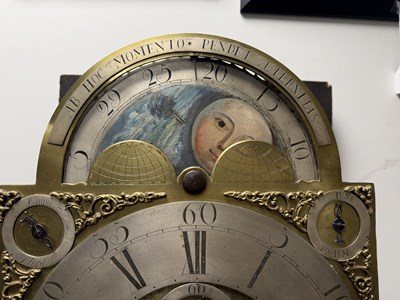 Lot 1259 - JOSEPH FINNEY, LIVERPOOL. A GEORGE III FIGURED MAHOGANY MUSICAL LONGCASE CLOCK