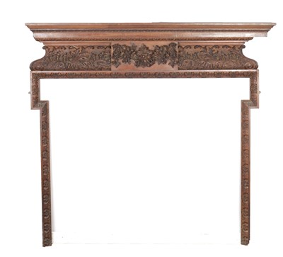 Lot 1626 - AN 18TH CENTURY CARVED PINE FIRE SURROUND