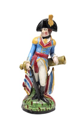 Lot A 19TH CENTURY STAFFORDSHIRE POTTERY FIGURE OF THE DUKE OF WELLINGTON