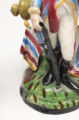 Lot A 19TH CENTURY STAFFORDSHIRE POTTERY FIGURE OF THE DUKE OF WELLINGTON