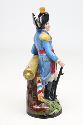 Lot A 19TH CENTURY STAFFORDSHIRE POTTERY FIGURE OF THE DUKE OF WELLINGTON