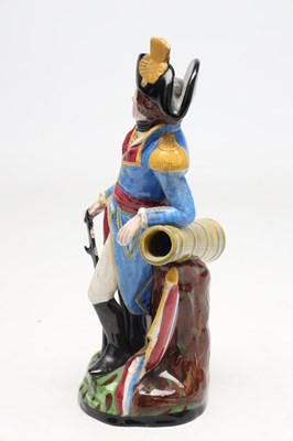 Lot A 19TH CENTURY STAFFORDSHIRE POTTERY FIGURE OF THE DUKE OF WELLINGTON