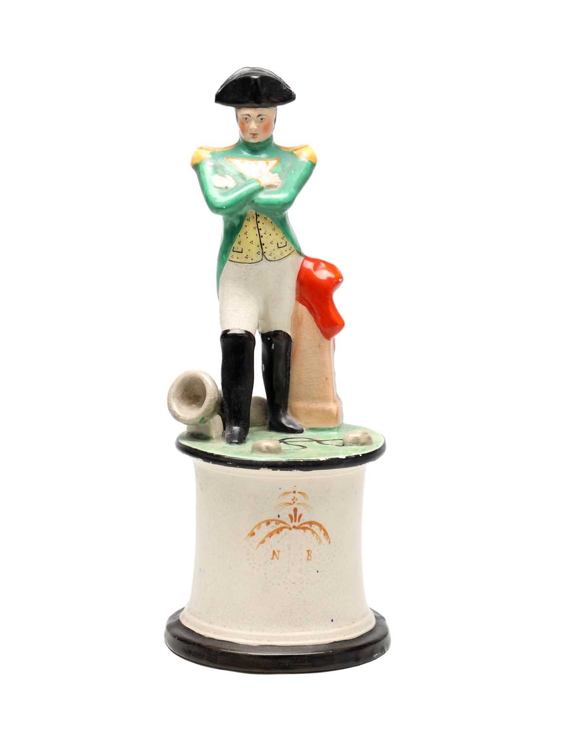 Lot A 19TH CENTURY STAFFORDSHIRE POTTERY FIGURE OF NAPOLEON BONAPARTE