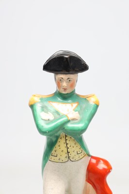 Lot A 19TH CENTURY STAFFORDSHIRE POTTERY FIGURE OF NAPOLEON BONAPARTE