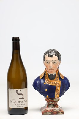 Lot A LATE 19TH CENTURY STAFFORDSHIRE PEARLWARE BUST OF NAPOLEON BONAPARTE