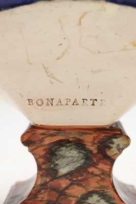 Lot A LATE 19TH CENTURY STAFFORDSHIRE PEARLWARE BUST OF NAPOLEON BONAPARTE