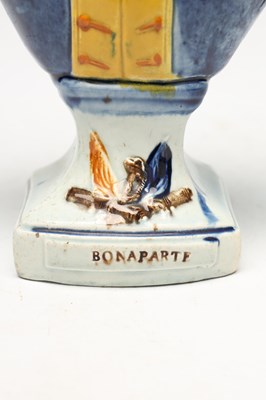 Lot AN EARLY 19TH CENTURY STAFFORDSHIRE PEARLWARE POLYCHROME DECORATED BUST OF NAPOLEON BONAPARTE