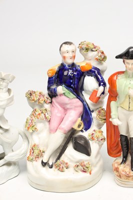 Lot A COLLECTION OF LATE 19TH CENTURY STAFFORDSHIRE POTTERY FIGURES OF NAPOLEON BONAPARTE AND THE DUKE OF WELLINGTON
