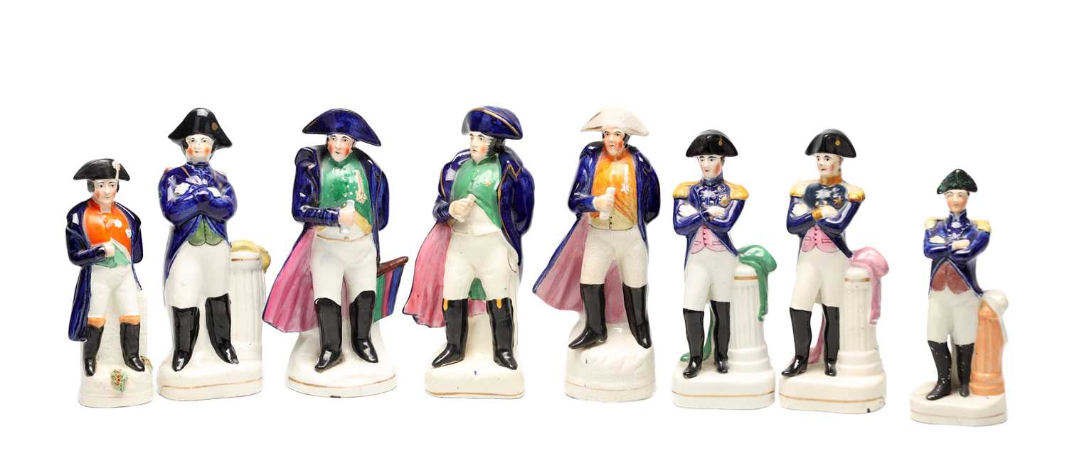 Lot A COLLECTION OF LATE 19TH CENTURY STAFFORDSHIRE FIGURES OF NAPOLEON BONAPARTE