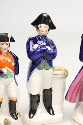 Lot A COLLECTION OF LATE 19TH CENTURY STAFFORDSHIRE FIGURES OF NAPOLEON BONAPARTE