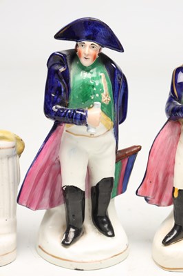 Lot A COLLECTION OF LATE 19TH CENTURY STAFFORDSHIRE FIGURES OF NAPOLEON BONAPARTE