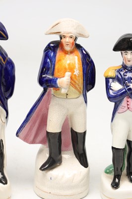 Lot A COLLECTION OF LATE 19TH CENTURY STAFFORDSHIRE FIGURES OF NAPOLEON BONAPARTE