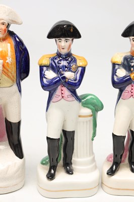 Lot A COLLECTION OF LATE 19TH CENTURY STAFFORDSHIRE FIGURES OF NAPOLEON BONAPARTE
