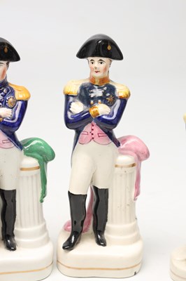 Lot A COLLECTION OF LATE 19TH CENTURY STAFFORDSHIRE FIGURES OF NAPOLEON BONAPARTE
