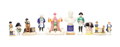 Lot A COLLECTION OF TEN 19TH CENTURY POTTERY FIGURES OF NAPOLEON BONAPARTE