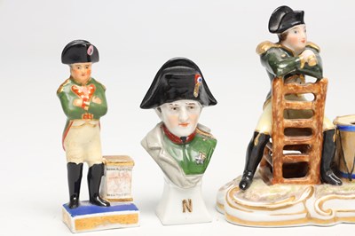 Lot A COLLECTION OF TEN 19TH CENTURY POTTERY FIGURES OF NAPOLEON BONAPARTE