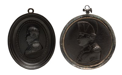 Lot TWO 19TH CENTURY BRONZE MINIATURE PORTRAIT PLAQUES OF NAPOLEON BONAPARTE