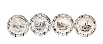 Lot A COLLECTION OF FOUR MID 19TH CENTURY FRENCH LOUIS LEBEUF MONTEREAU EARTHENWARE PLATES