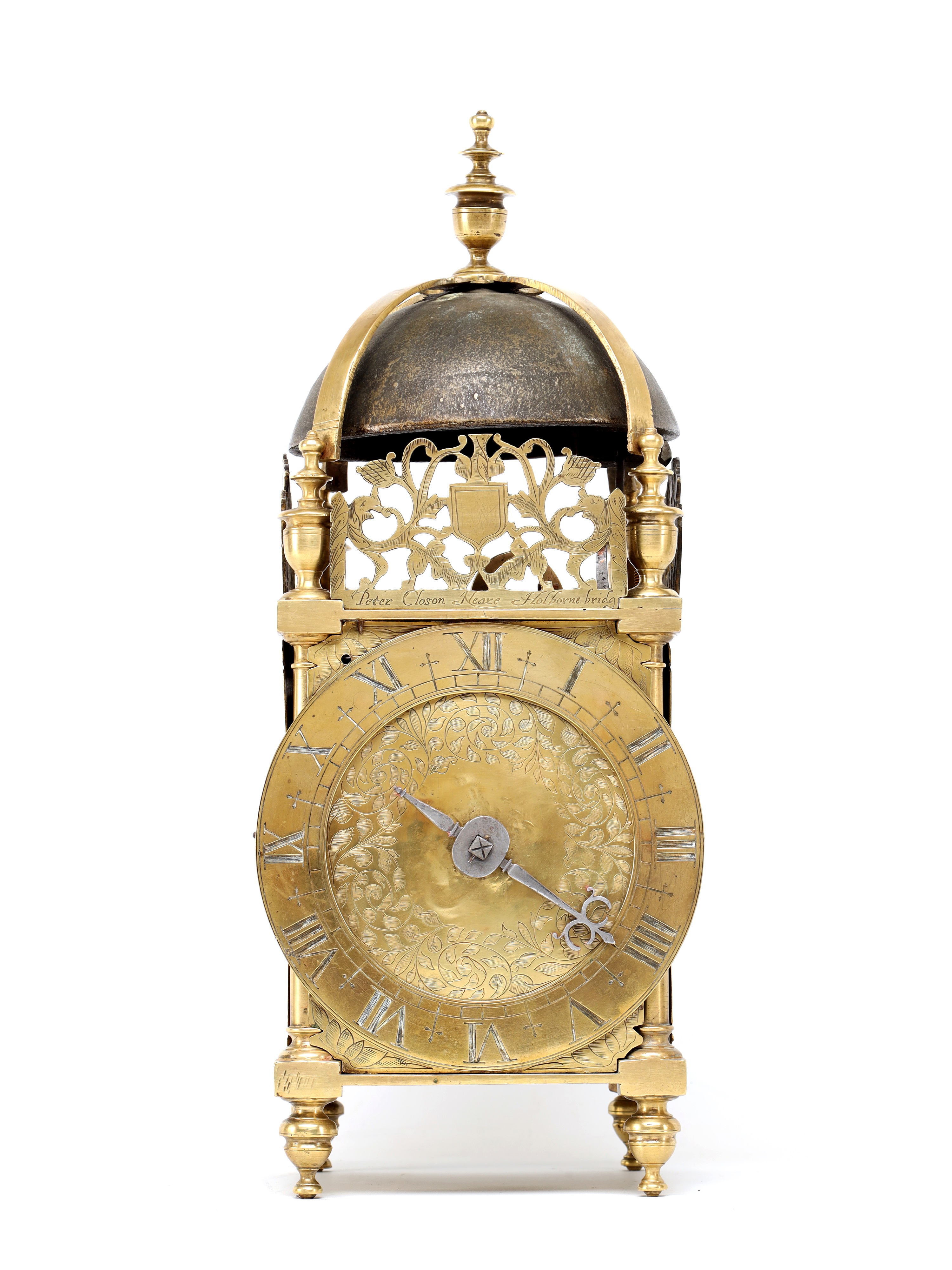 Lot 168 Peter Closon first-period brass striking lantern clock
