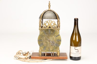 Lot 93 - JOSEPH WINDMILLS, LONDON. A WILLIAM AND MARY STRIKING LANTERN CLOCK