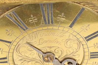 Lot 93 - JOSEPH WINDMILLS, LONDON. A WILLIAM AND MARY STRIKING LANTERN CLOCK