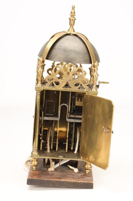 Lot 93 - JOSEPH WINDMILLS, LONDON. A WILLIAM AND MARY STRIKING LANTERN CLOCK