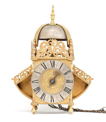 Lot JAMES DRURY, LONDON. A LATE 17TH CENTURY VERGE WINGED LANTERN CLOCK