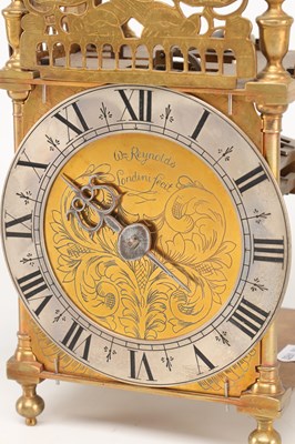 Lot WILLIAM REYNOLDS, LONDON. A 17TH CENTURY AND LATER STRIKING LANTERN CLOCK