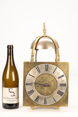 Lot JOSEPH MARTIN, SPRINGFIELD (ESSEX). A WILLIAM AND MARY SQUARE DIAL STRIKING LANTERN CLOCK
