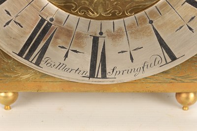 Lot JOSEPH MARTIN, SPRINGFIELD (ESSEX). A WILLIAM AND MARY SQUARE DIAL STRIKING LANTERN CLOCK