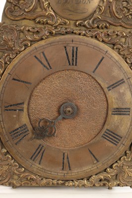 Lot JOHN MONKHOUSE, LONDON. A GEORGE II BRASS VERGE STRIKING LANTERN CLOCK