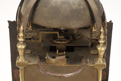 Lot JOHN MONKHOUSE, LONDON. A GEORGE II BRASS VERGE STRIKING LANTERN CLOCK