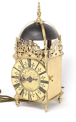 Lot RICHARD BRECKEL, HOLMES, LANCASTER A RARE LATE 17TH CENTURY BRASS LANCASHIRE STRIKING LANTERN CLOCK