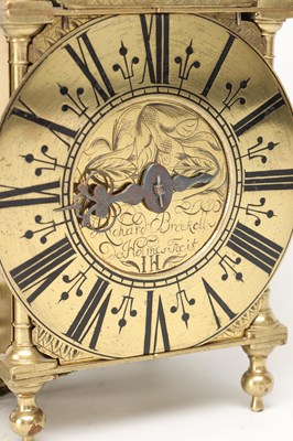 Lot RICHARD BRECKEL, HOLMES, LANCASTER A RARE LATE 17TH CENTURY BRASS LANCASHIRE STRIKING LANTERN CLOCK