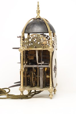 Lot RICHARD BRECKEL, HOLMES, LANCASTER A RARE LATE 17TH CENTURY BRASS LANCASHIRE STRIKING LANTERN CLOCK