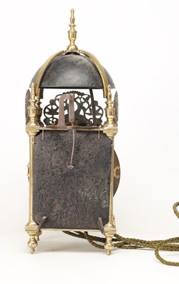 Lot RICHARD BRECKEL, HOLMES, LANCASTER A RARE LATE 17TH CENTURY BRASS LANCASHIRE STRIKING LANTERN CLOCK