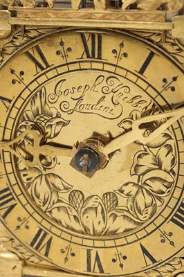 Lot JOSEPH KNIBB, LONDON. A WILLIAM AND MARY MINIATURE STRIKING VERGE LANTERN CLOCK
