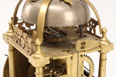 Lot JOSEPH KNIBB, LONDON. A WILLIAM AND MARY MINIATURE STRIKING VERGE LANTERN CLOCK