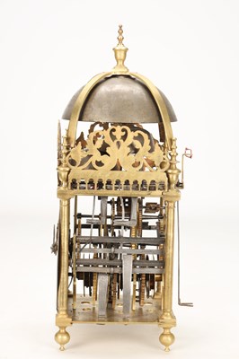 Lot RICHARD AMES, LONDON A RARE 17TH CENTURY QUARTER CHIMING LANTERN CLOCK