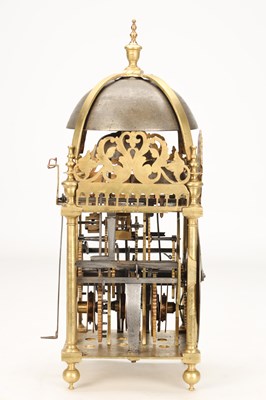 Lot RICHARD AMES, LONDON A RARE 17TH CENTURY QUARTER CHIMING LANTERN CLOCK