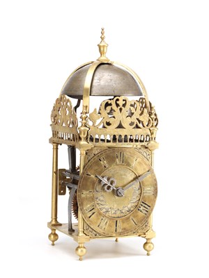 Lot RICHARD AMES, LONDON A RARE 17TH CENTURY QUARTER CHIMING LANTERN CLOCK