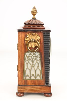Lot WILLIAM PAYNE, LONDON. A SMALL REGENCY EGYPTIAN STYLE MAHOGANY AND EBONISED FUSEE MANTEL CLOCK