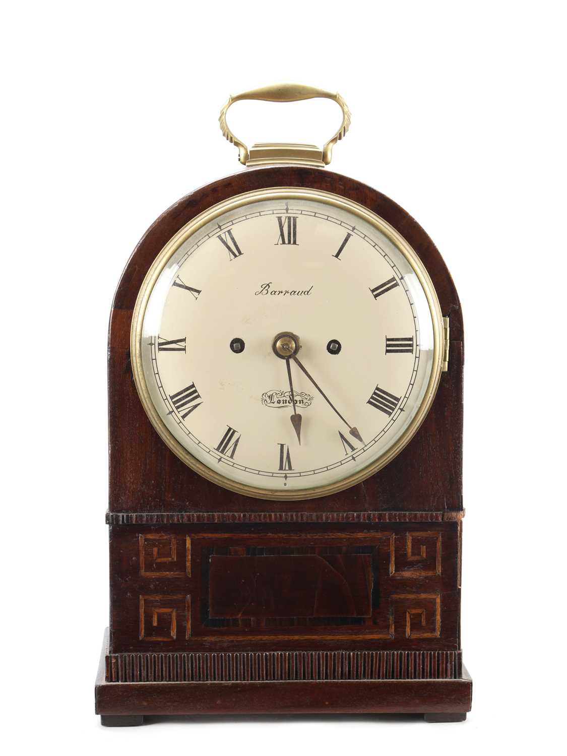 Lot BARRAUD, LONDON. A SMALL EARLY 19TH CENTURY MAHOGANY DOUBLE FUSEE BRACKET CLOCK