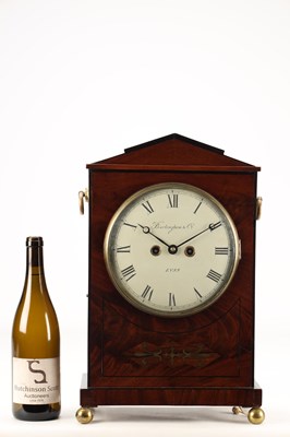 Lot BURLINGHAM & CO, LYNN, AN EARLY 19TH CENTURY FIGURED MAHOGANY BRASS INLAID BRACKET CLOCK